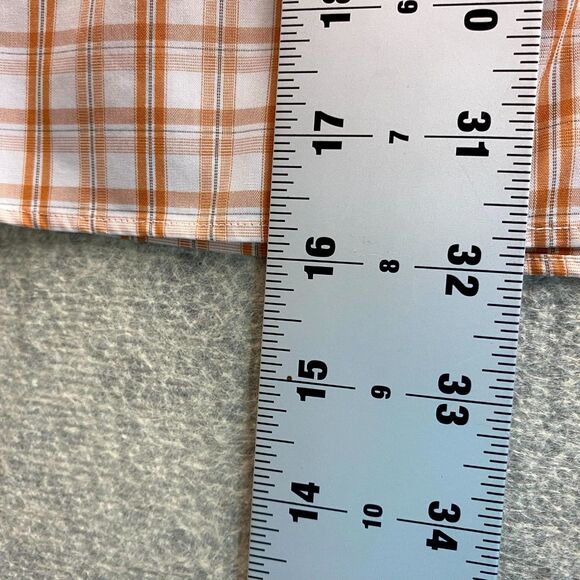 Banana Republic Classic Fit Pink Plaid Button Down Shirt‎ Mens Size 16-16 1/2 L - Picture 9 of 9